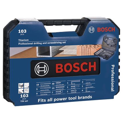 Jogo De Ponteiras Bosch X103ti 103 Pecas De Titanio Com Maleta