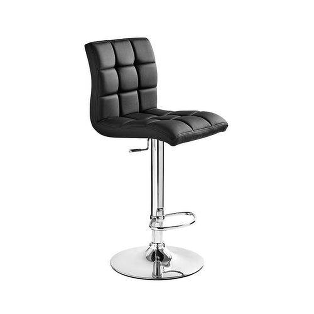 Banqueta Bulk Giratória Bar Stool 3021 com base em Aço Cromado Preta