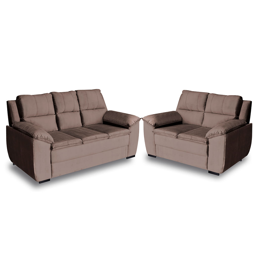 Estofados Umaflex Village 3 e 2 lugares Cappuccino lojasbecker