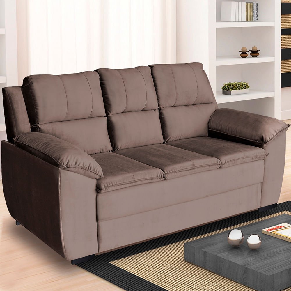 Estofados Umaflex Village 3 e 2 lugares Cappuccino lojasbecker