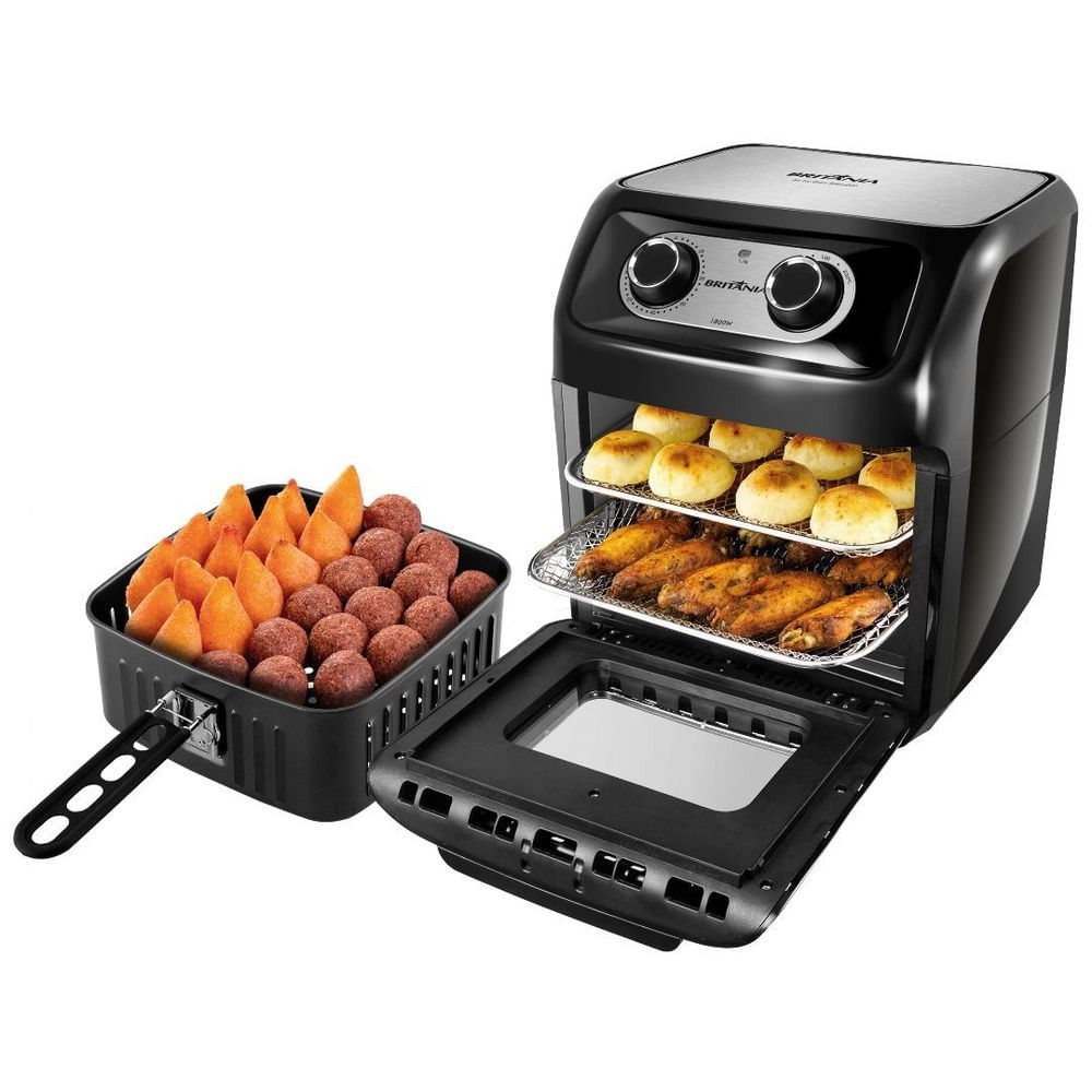 Fritadeira Britânia 2 em 1 Air Fry e Forno Oven 12 Litros BFR2300P