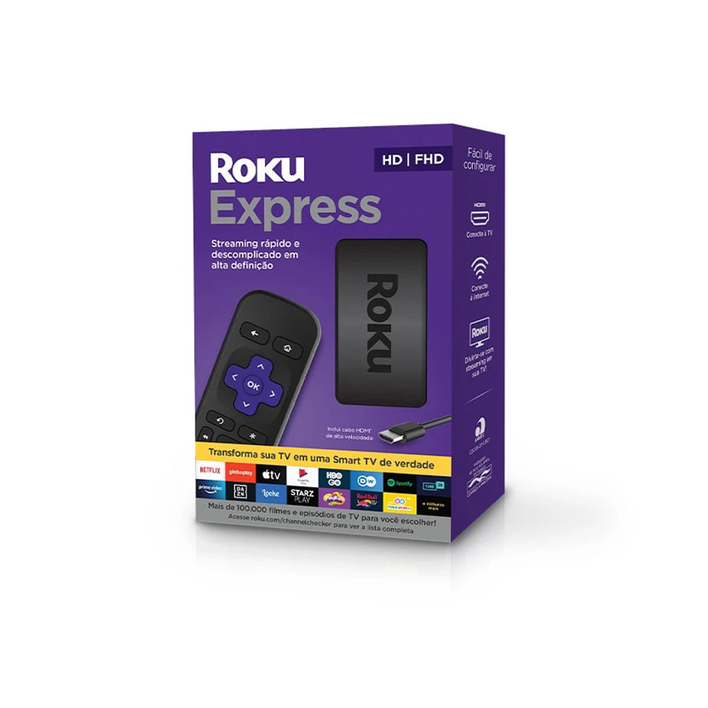 Smart TV Box Roku Express 3930BR lojasbecker