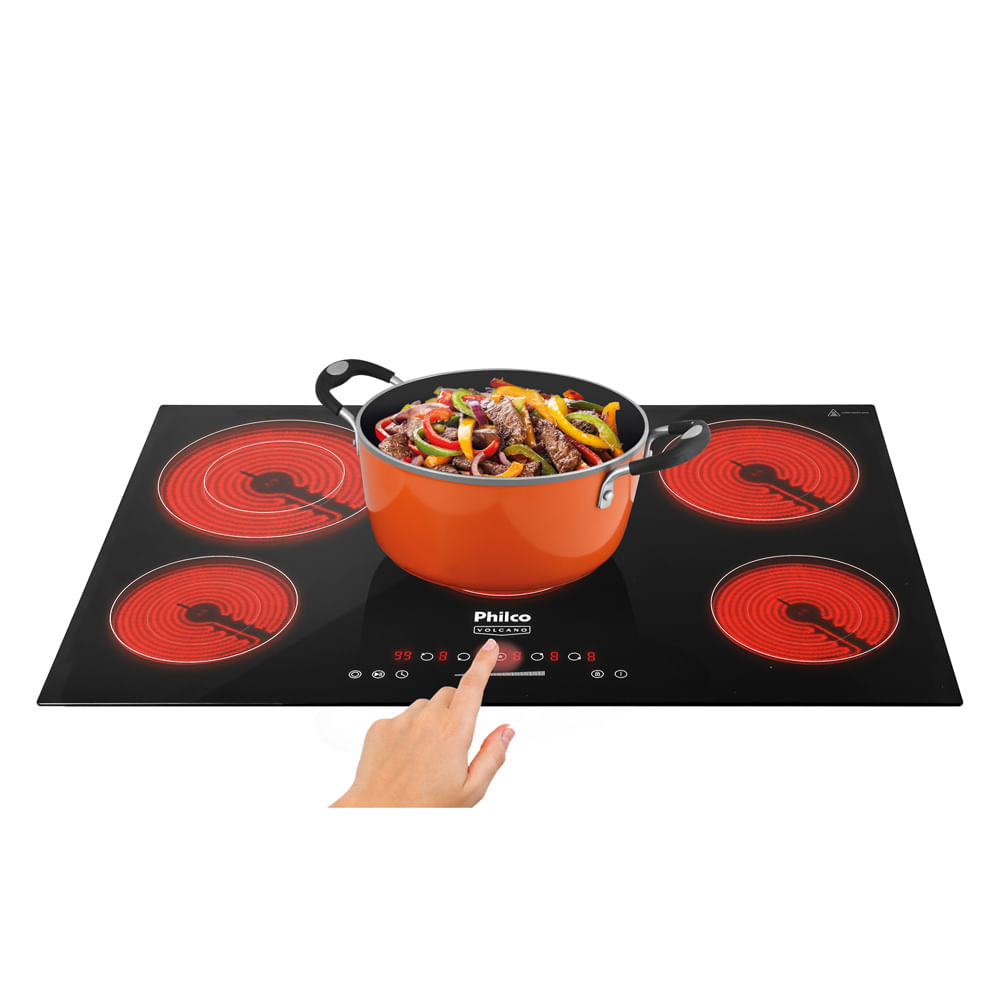 Cooktop Philco PCT05VC Volcano 5 Bocas Aquecimento por Resistência