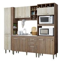 Conjunto Cozinha Modulada Completa THB Lovely 8 Peças - Noce/Bianco -  lojasbecker