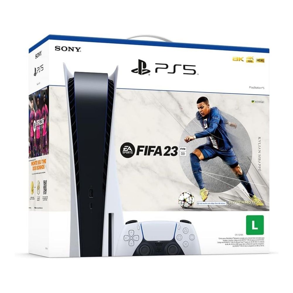 Vídeo Game Sony PlayStation 5 825GB + Jogo Fifa 23 - lojasbecker