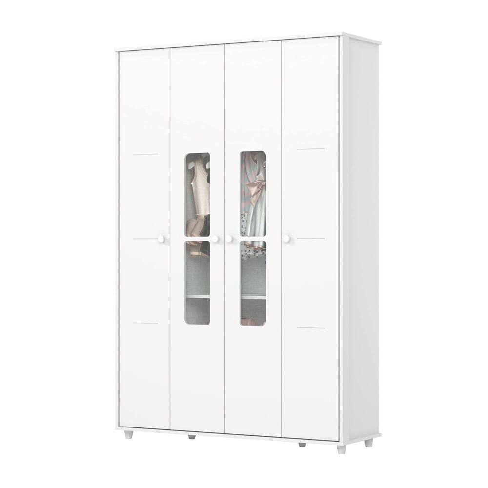 Roupeiro Henn Aquarela 4 Portas I114 - Branco