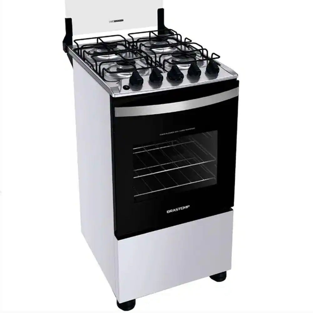 Fogão Brastemp 4 Bocas Inox  Forno 61L  BRO4NBBUNA - Branco