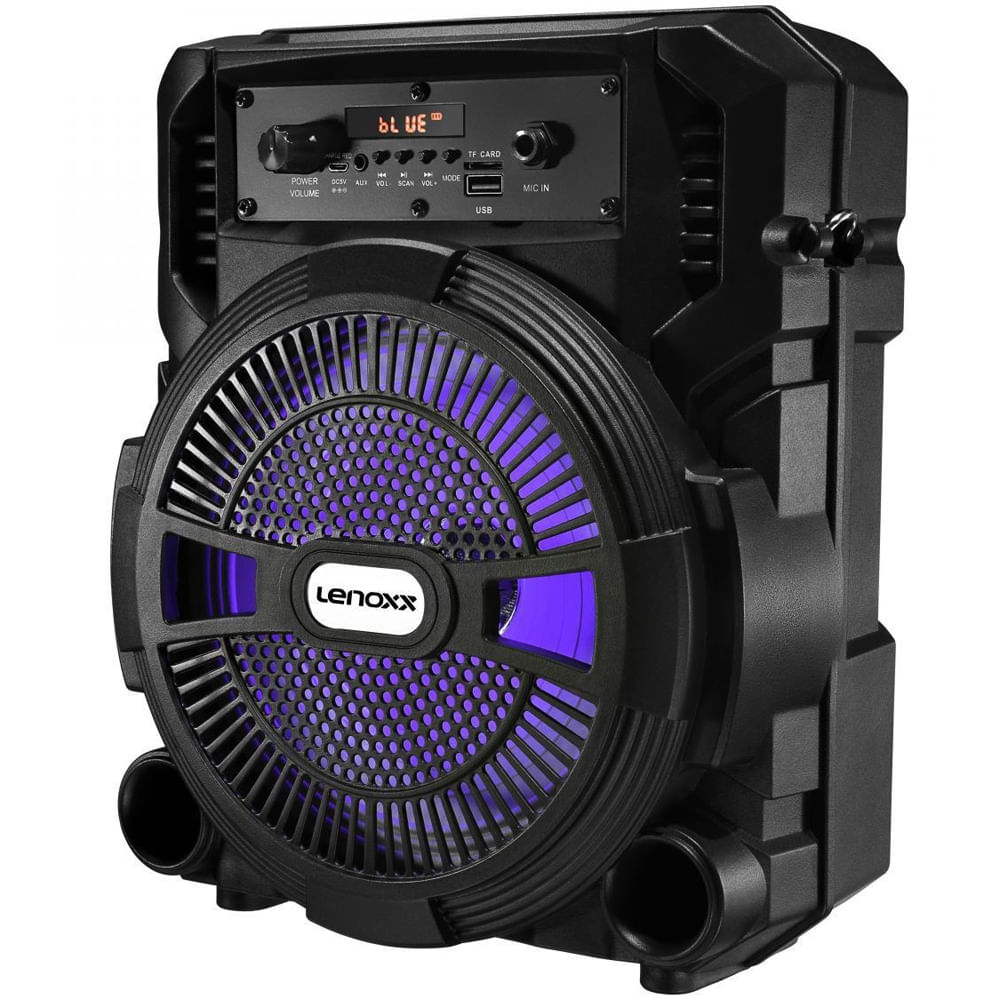 Caixa de Som Lenoxx CA80 Portátil Bluetooth Amplificador 120W RMS USB Bivolt - Preta