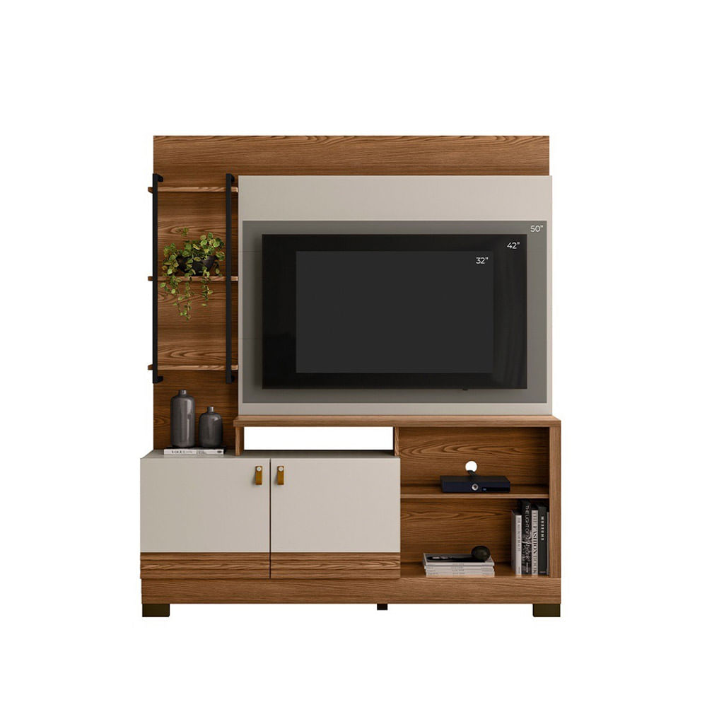 Estante Linea Home Alogoas com 2 Portas - Nature / Off White