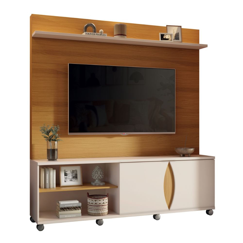 Estante Home HB Móveis Luxor para TV até 65" - Cinamomo/Off-White