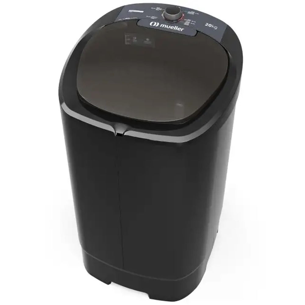Lavadora de Roupa Tanquinho Mueller Semiautomático 20Kg MLT20B - Preto