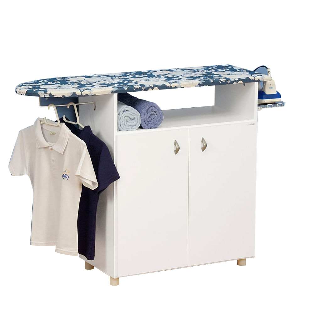 Mesa de Passar Roupa Ditália MP-50 Mini Cabideiro 2 Portas - Branca