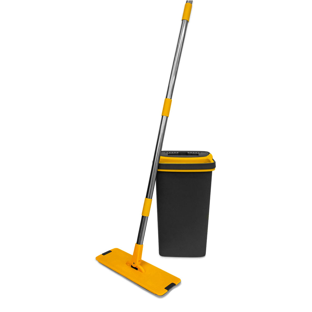 Kit para Limpeza Flap Mop BKR - Amarelo e Cinza