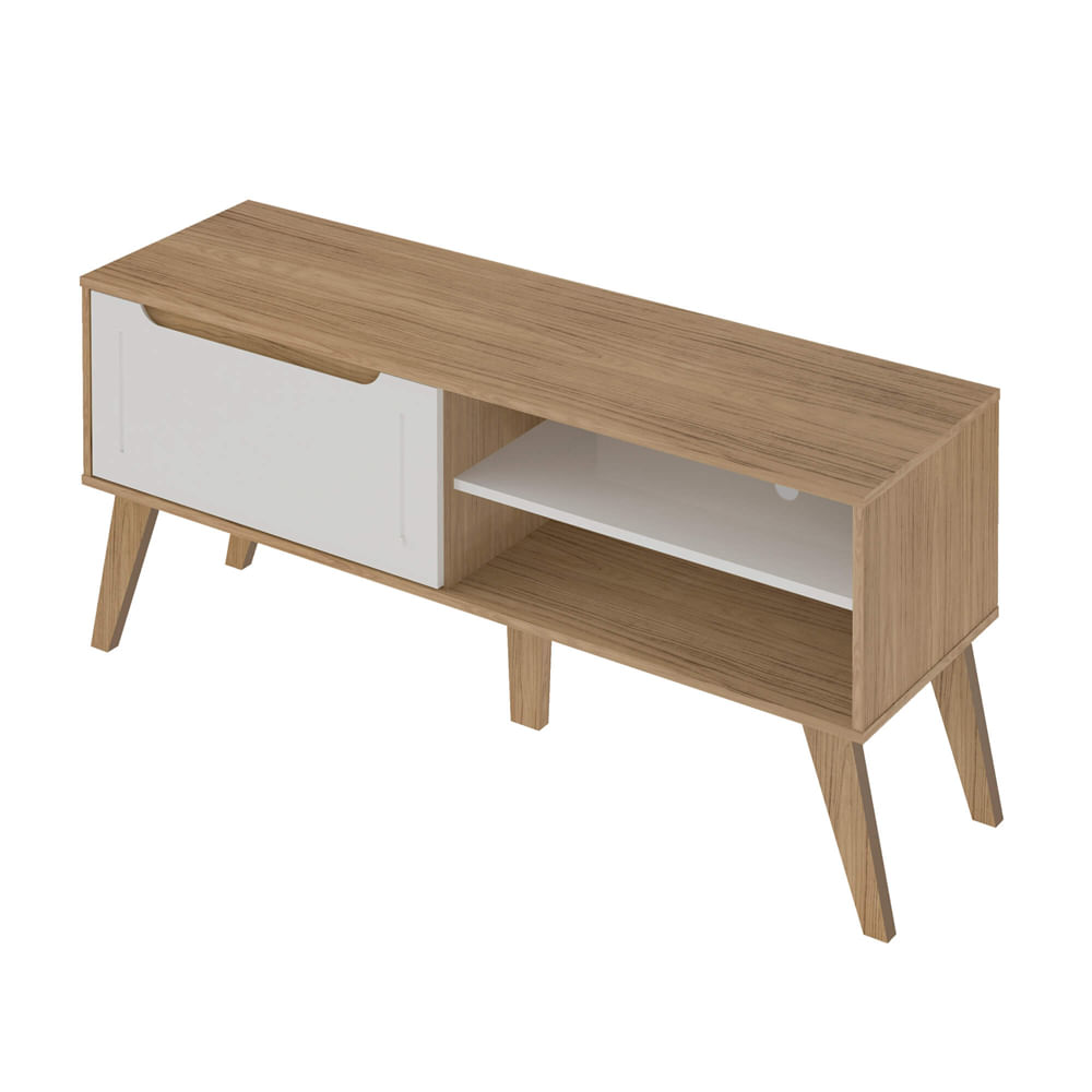 Rack Artely Lotus até 60" - Carvalho/Off White