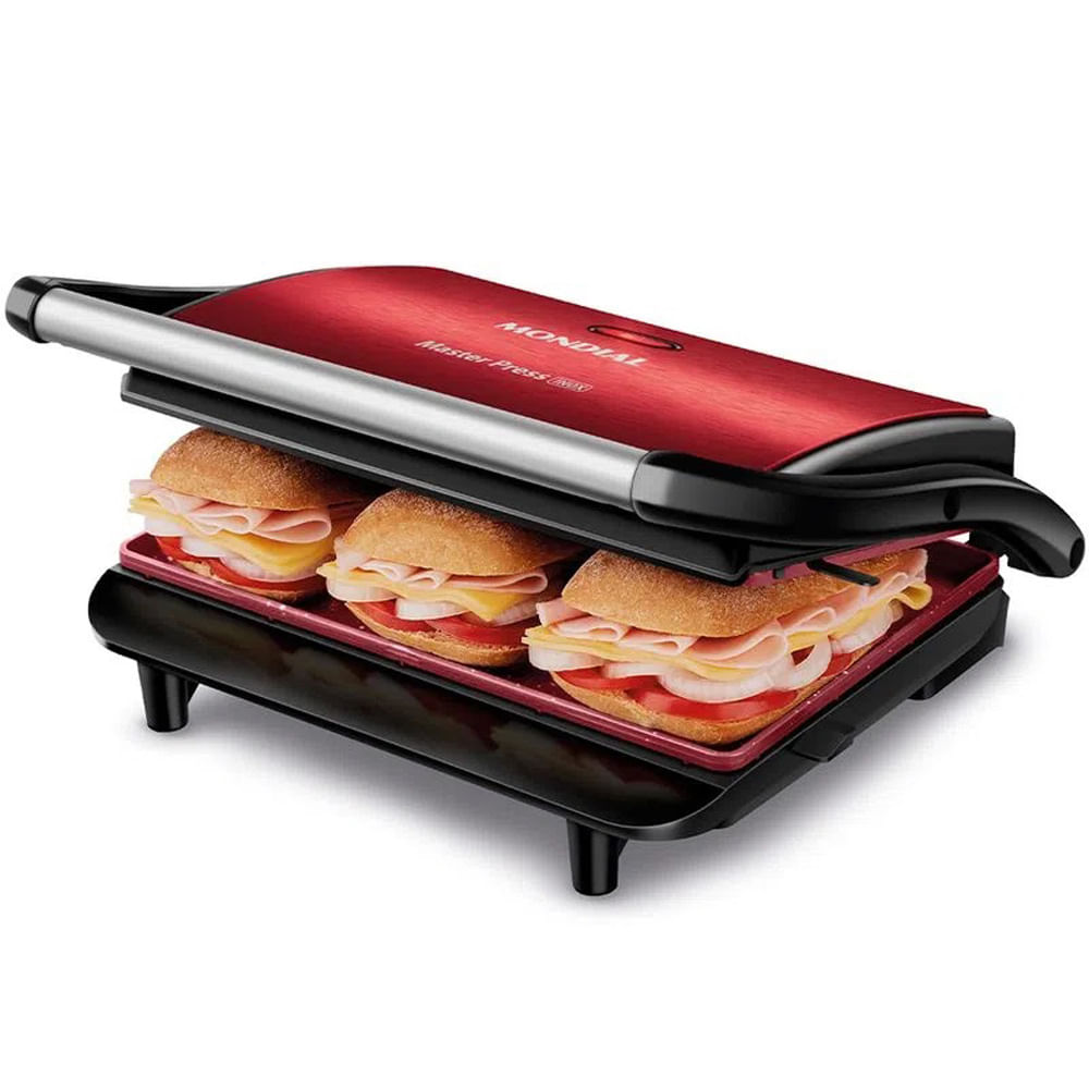 Grill Mondial Press Red Ceramic PG-01-RC - Vermelho