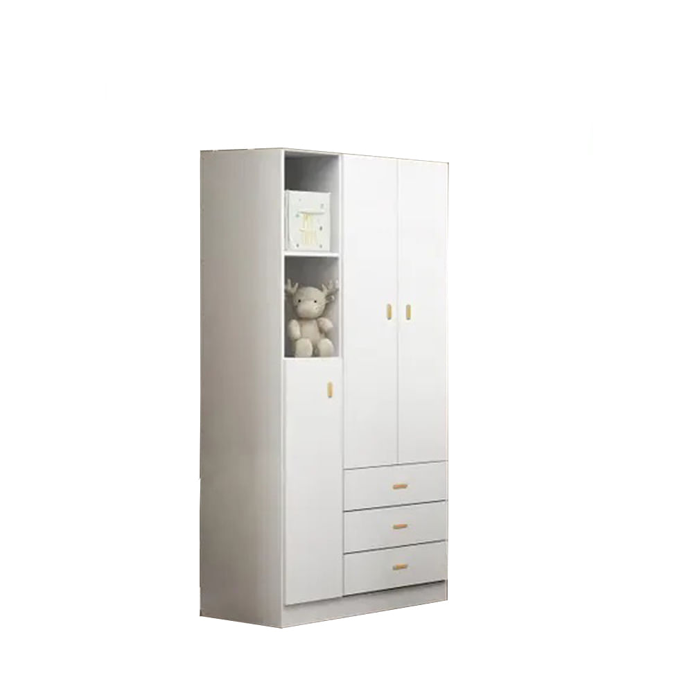 Roupeiro D' Itália BB-322 3 Portas e 3 Gavetas - Branco