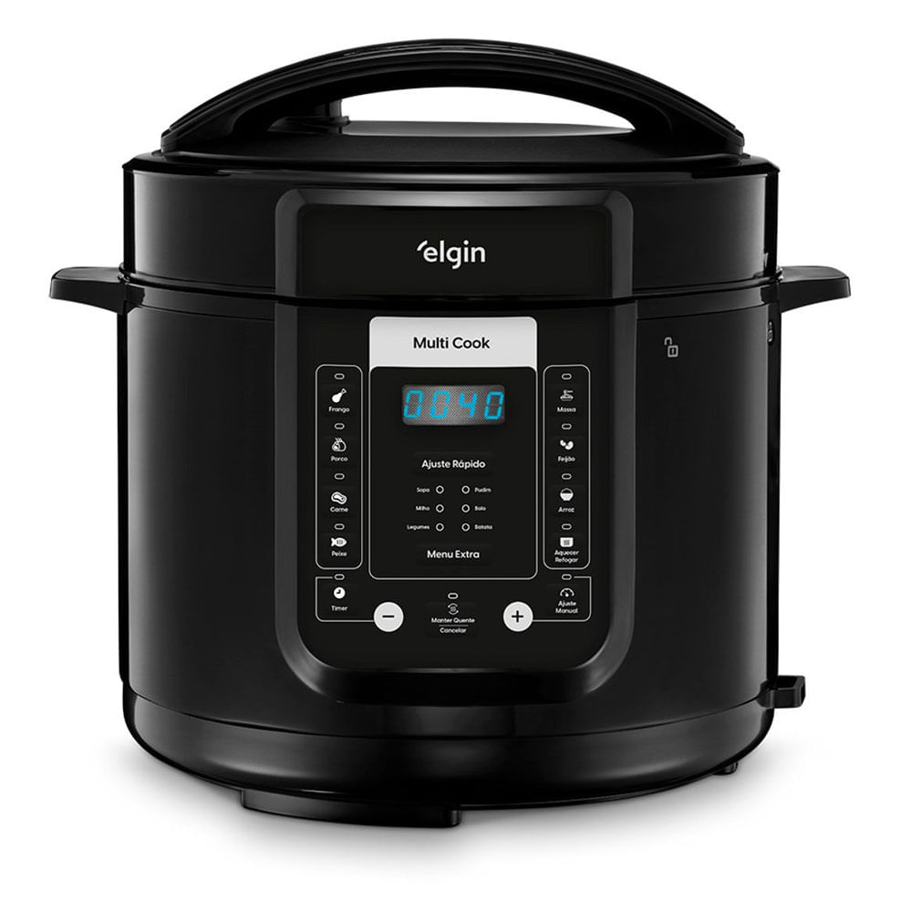 Panela de Pressão Elétrica Digital Elgin 5L 14 Funções 900W Preta