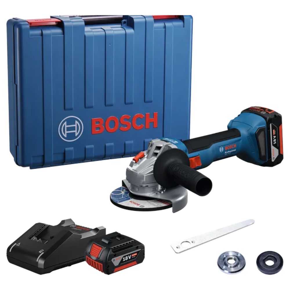Esmerilhadeira Bosch GWS 18V-8 com 2 Baterias, Carregador e Maleta