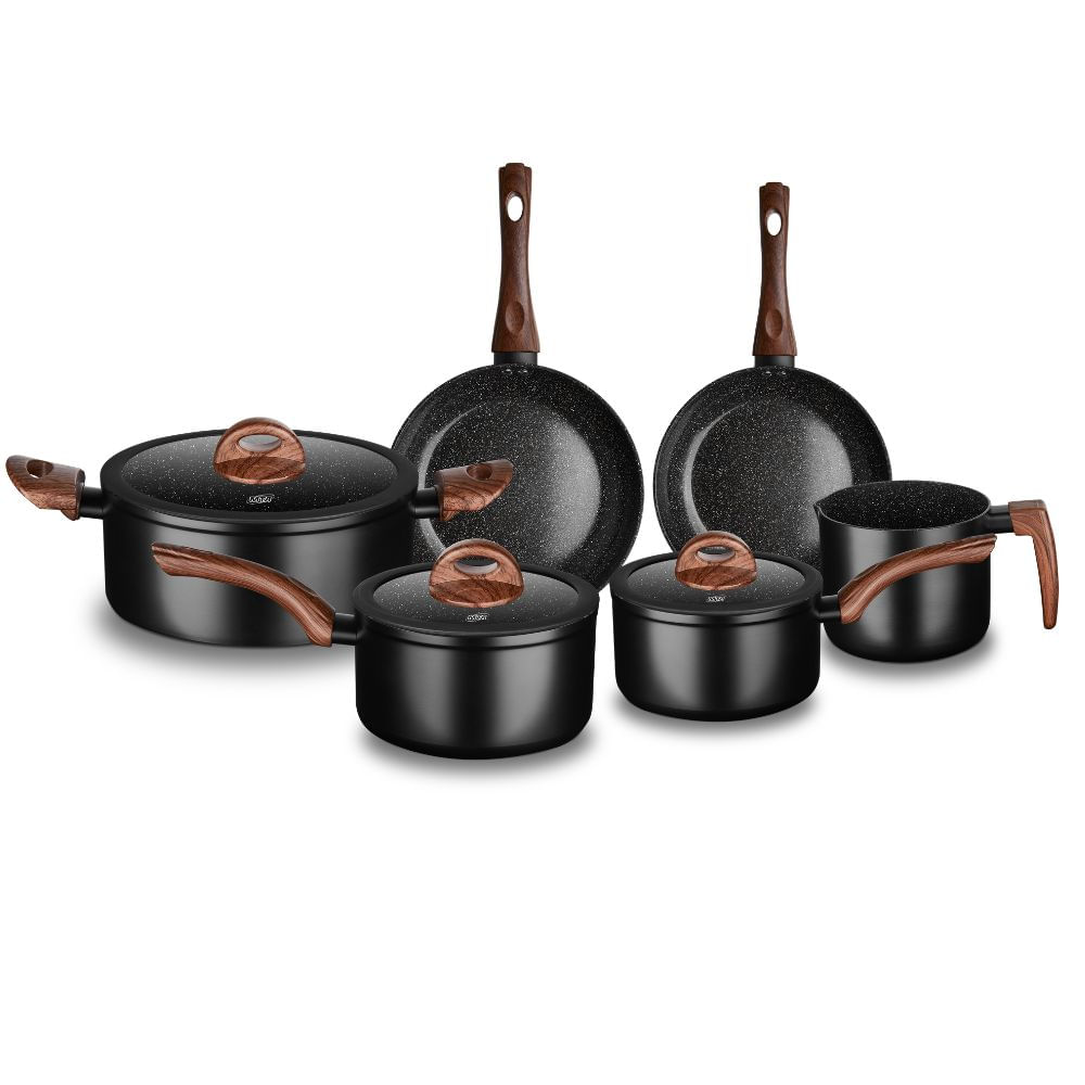 Conjunto de Panelas MTA Eclipse Ceramicflon 6 Peças Preto